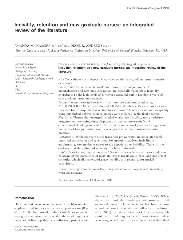 Workplace incivility questionnaire pdf image