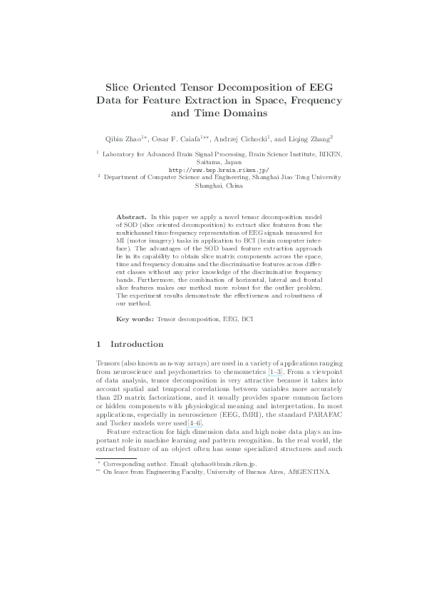 (PDF) Slice Oriented Tensor Decomposition of EEG Data for Feature ...