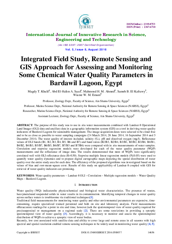 (PDF) Integrated Field Study, Remote Sensing and GIS Approach for ...