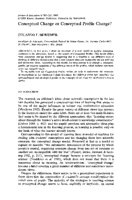 (PDF) Conceptual Change or Conceptual Profile Change