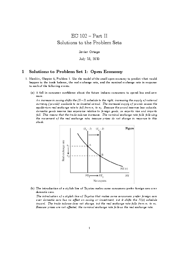(PDF) EC 102 — Part II Solutions to the Problem Sets