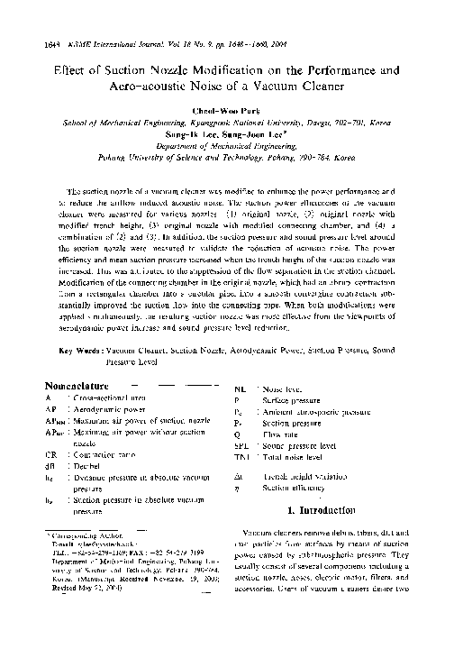 (PDF) Effect of suction nozzle modification on the performance and aero ...