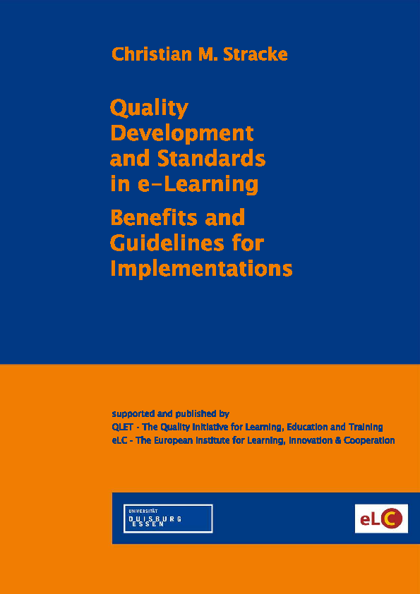 (PDF) Quality Development and Standards in eLearning Benefits and
