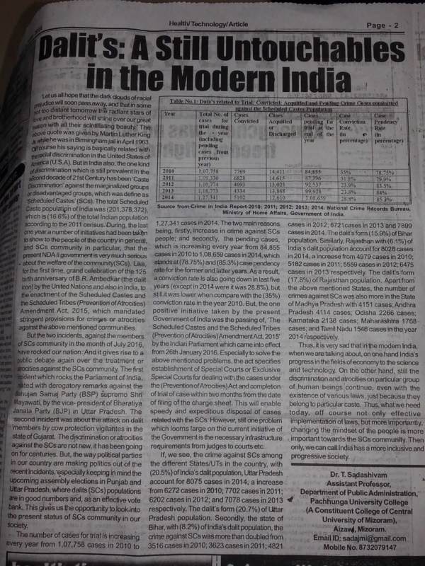 (PDF) Dalits A Still Untouchables in the Modern India