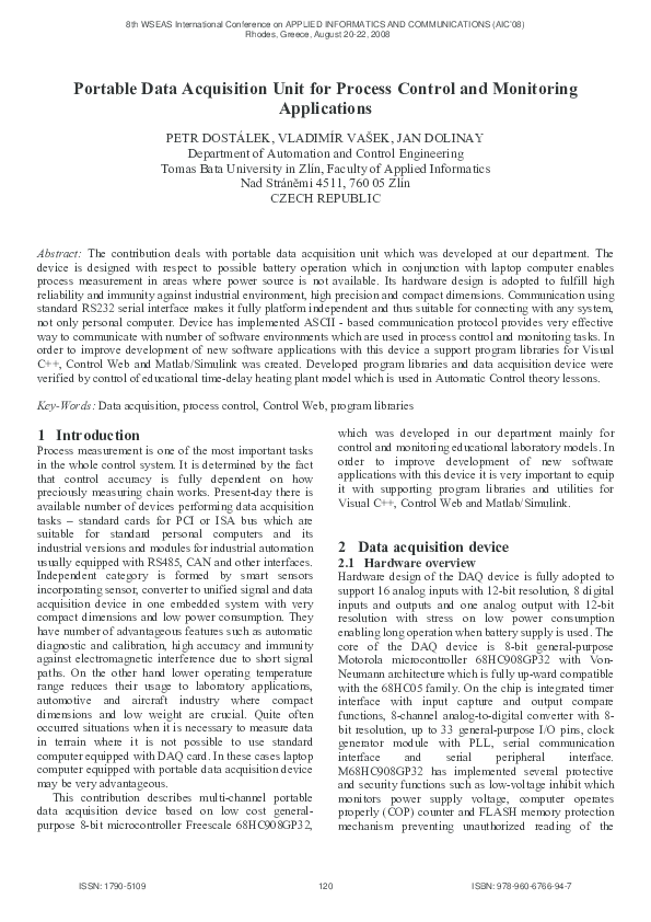 (PDF) Portable data acquisition unit for process control and monitoring ...