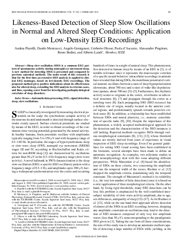 (PDF) Likeness-Based Detection of Sleep Slow Oscillations in Normal and ...