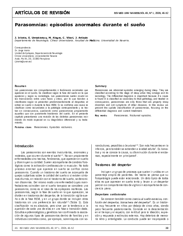 Parasomnia types image
