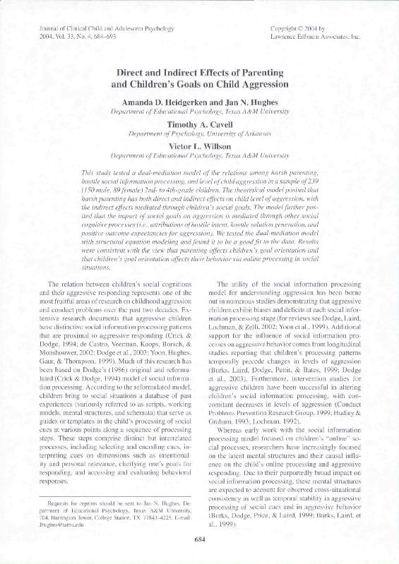 (PDF) Direct and Indirect Effects of Parenting and Children's Goals on ...