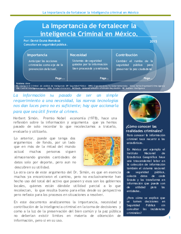 (PDF) La importancia de fortalecer la inteligencia criminal en México David Osuna Academia.edu (PDF) La importancia de fortalecer la inteligencia criminal en México David Osuna Academia.edu