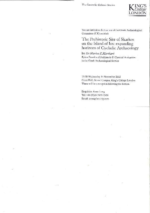 (PDF) (2012) The prehistoric site of Skarkos on the island of Ios ...