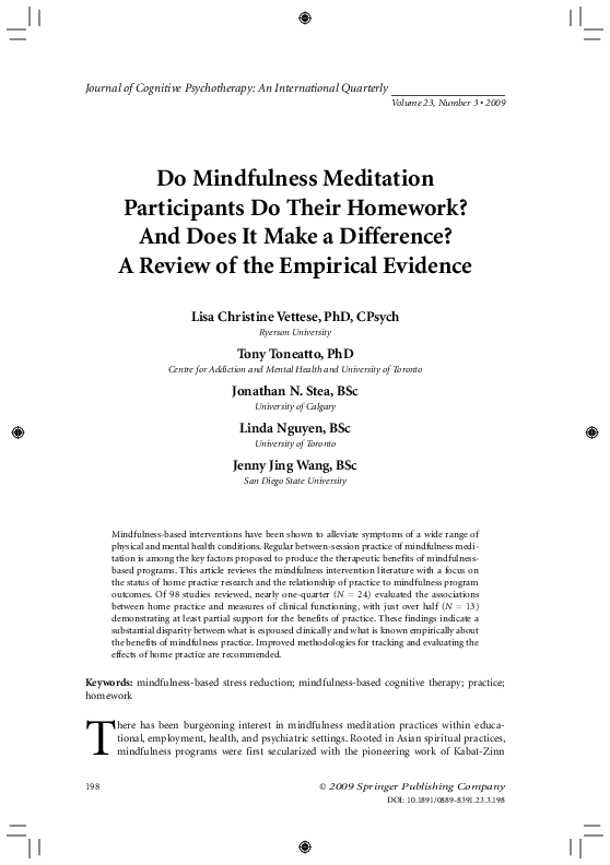 Mindfulness handouts image