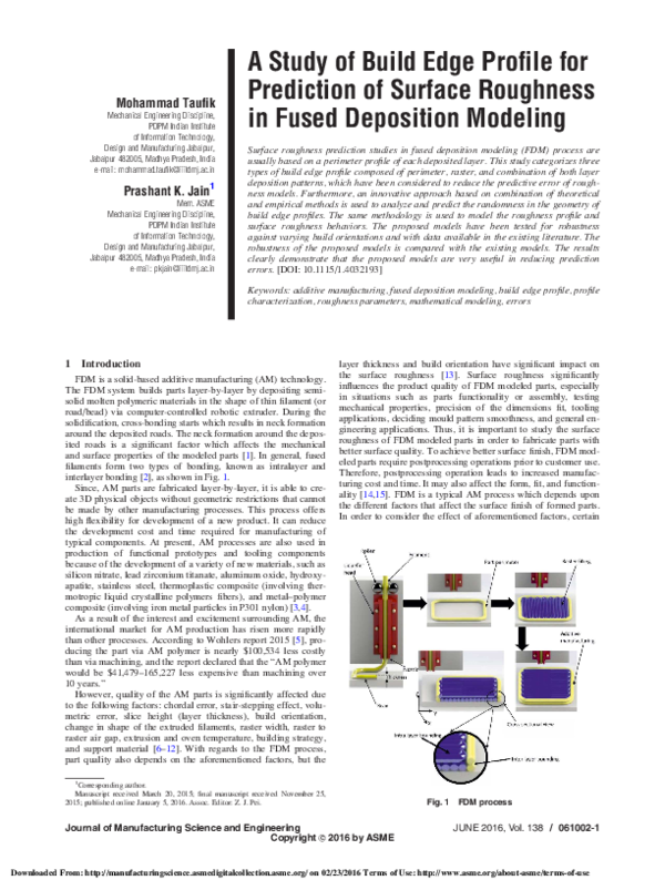 (PDF) A study of build edge profile for prediction of surface roughness ...