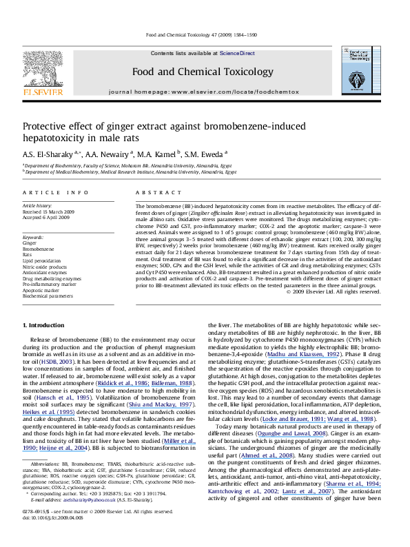 (PDF) Protective effect of ginger extract against bromobenzeneinduced