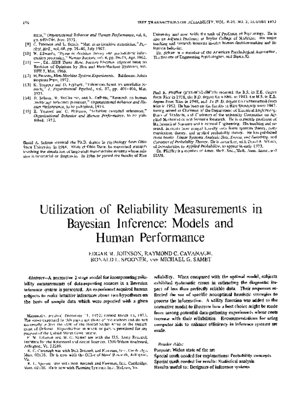 (PDF) Utilization of Reliability Measurements in Bayesian Inference ...