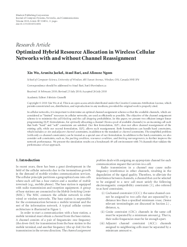 (PDF) Optimized Hybrid Resource Allocation in Wireless Cellular ...