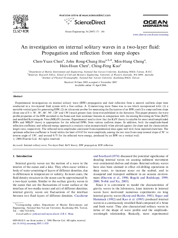 (PDF) An investigation on internal solitary waves in a two-layer fluid ...