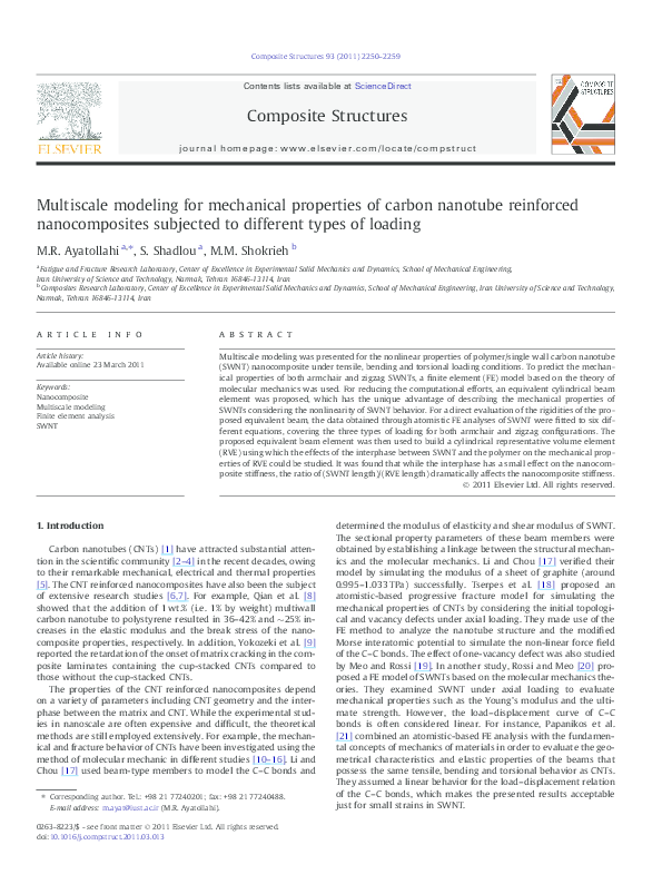 (PDF) Multiscale modeling for mechanical properties of carbon nanotube ...