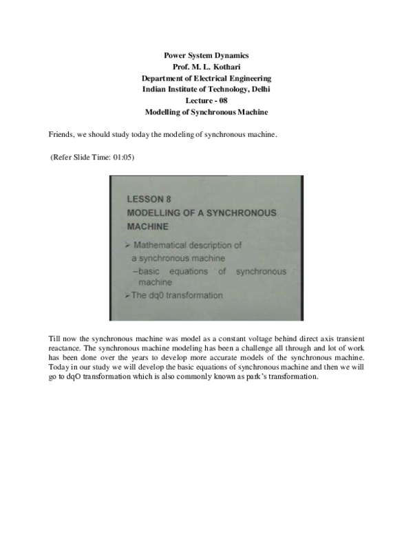 (PDF) Power System Dynamics