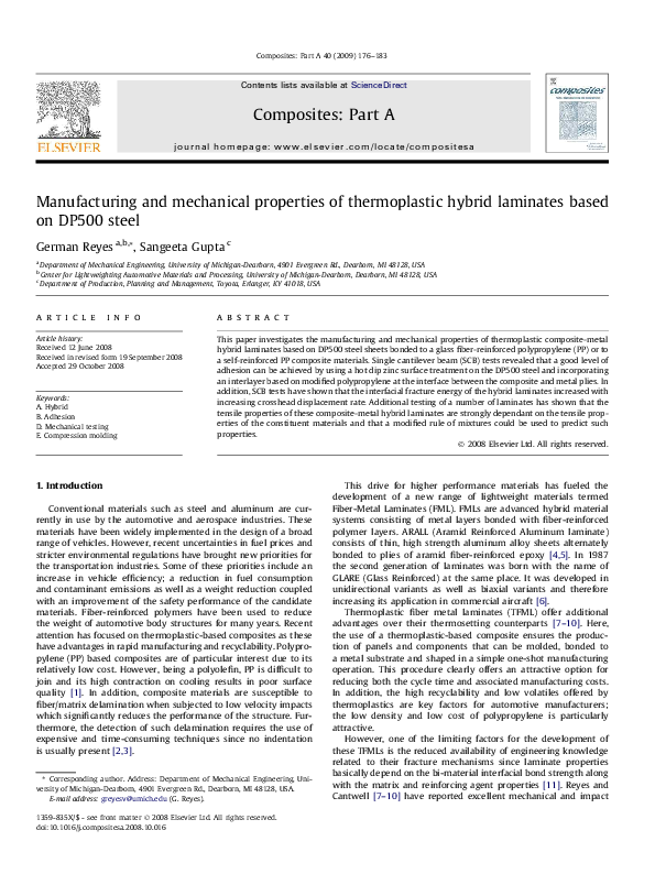 (PDF) Manufacturing and mechanical properties of thermoplastic hybrid ...