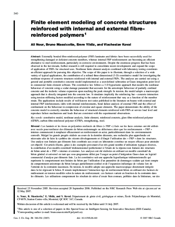 (PDF) Finite element modeling of concrete structures reinforced with ...