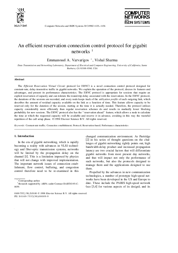 (PDF) An Efficient Reservation Connection Control Protocol for Gigabit ...