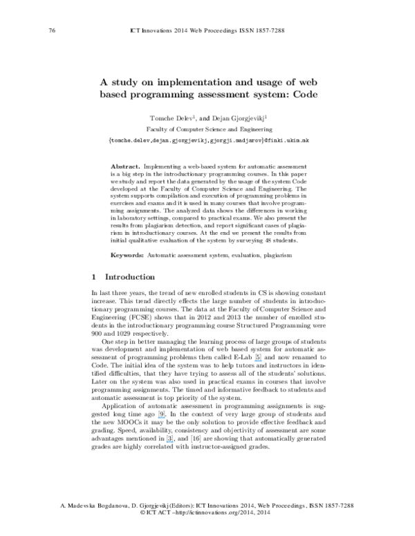 (PDF) A study on implementation and usage of web based programming ...