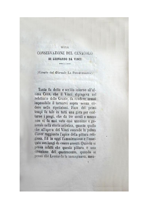 (PDF) 1861 Sulla conservazione del Cenacolo di Leonardo da Vinci, di