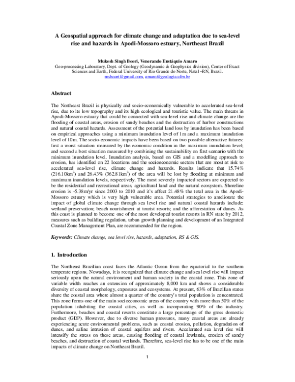 (PDF) A Geospatial approach for climate change and adaptation due to ...