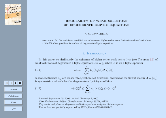 (PDF) Regularity of Weak Solutions of Degenerate Eliptic Equations