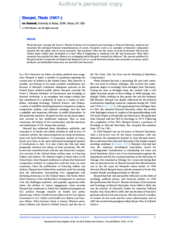 Pdf Skocpol Theda 1947