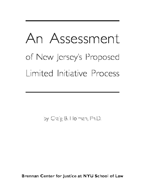 (PDF) Limited Initiative Process Brennan Center for Justice at NYU ...