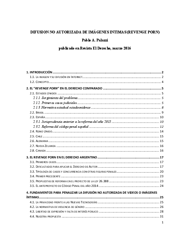 (PDF) Difusión no autorizada de imagenes íntimas (revenge porn), El