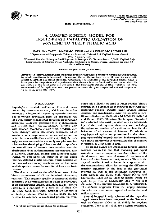 (PDF) A lumped kinetic model for liquid-phase catalytic oxidation ofp ...