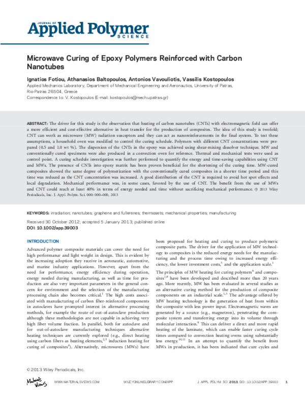 (PDF) Microwave curing of epoxy polymers reinforced with carbon
