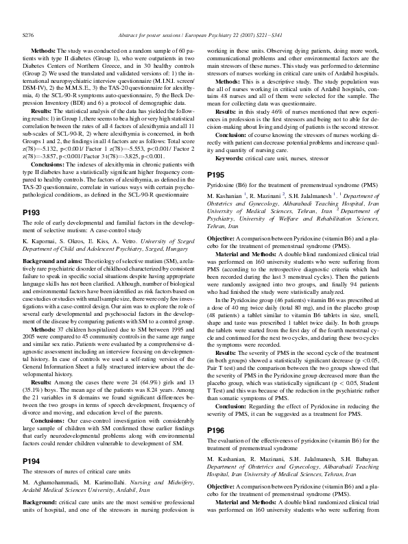 (PDF) The evaluation of the effectiveness of pyridoxine (vitamin B6