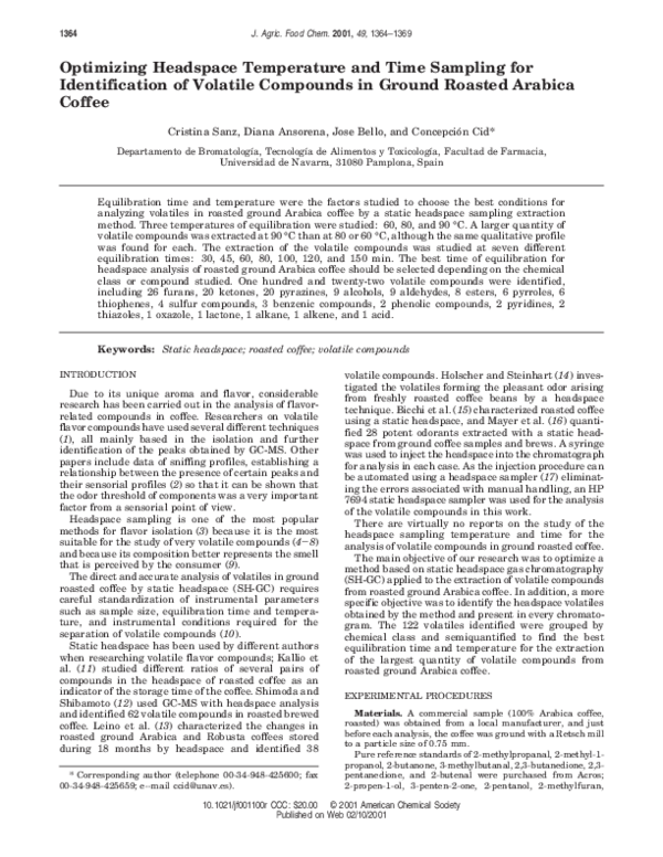 (PDF) Optimizing Headspace Temperature and Time Sampling for ...