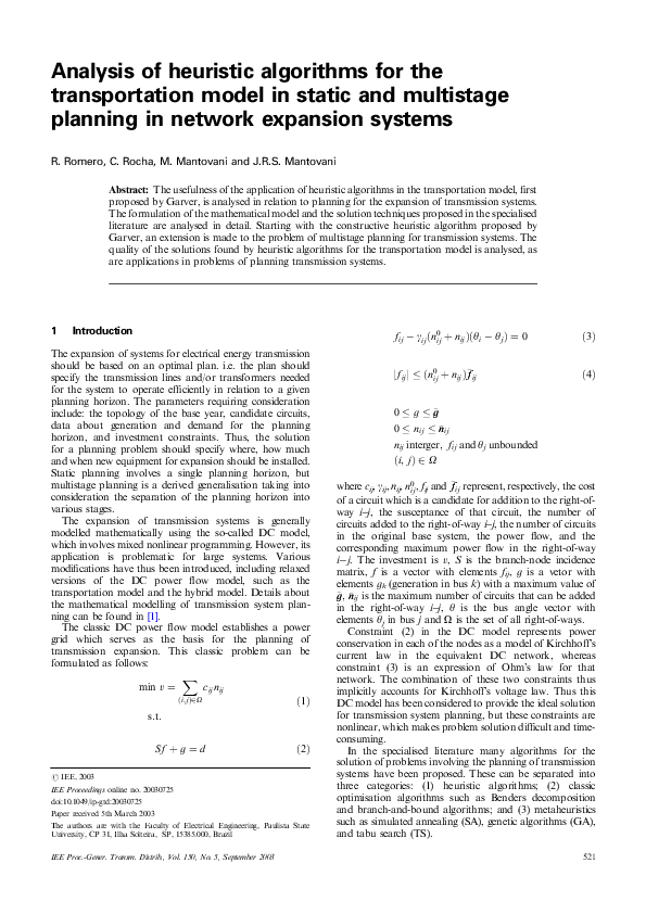 (PDF) Analysis of heuristic algorithms for the transportation model in ...