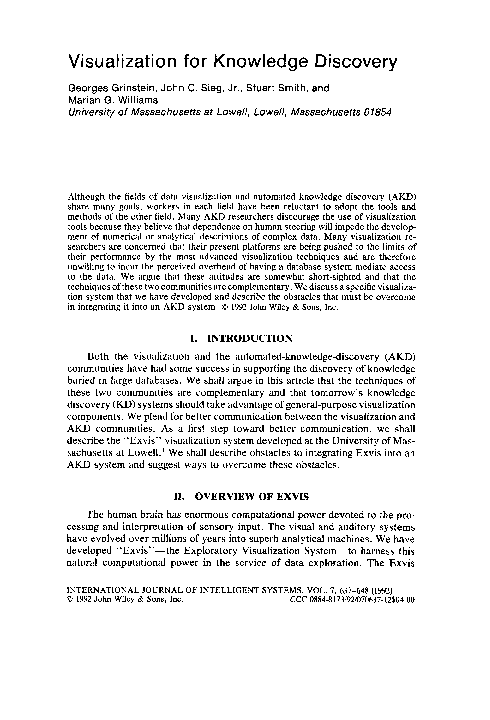 (PDF) Visualization for knowledge discovery