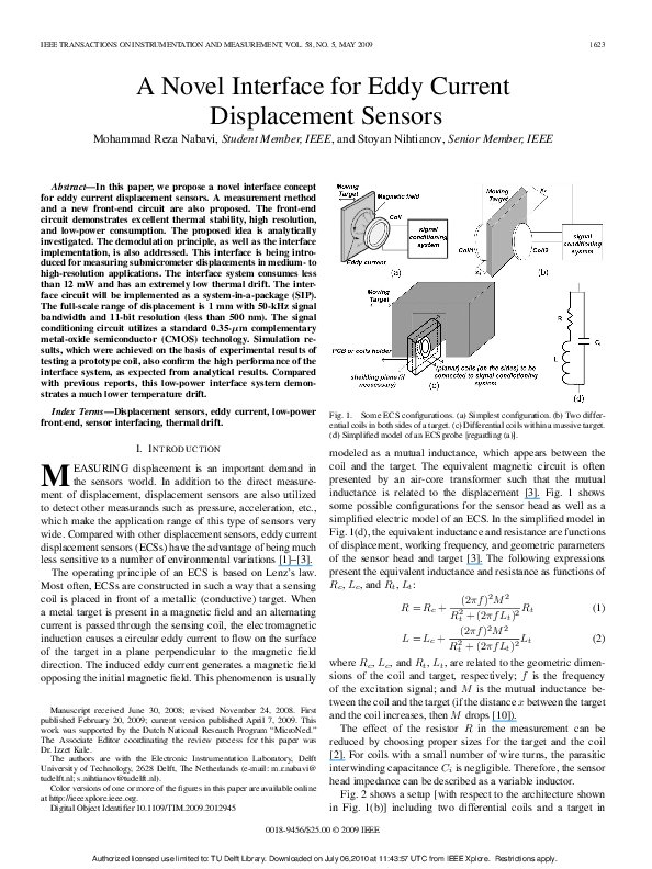 (PDF) A Novel Interface for Eddy Current Displacement Sensors