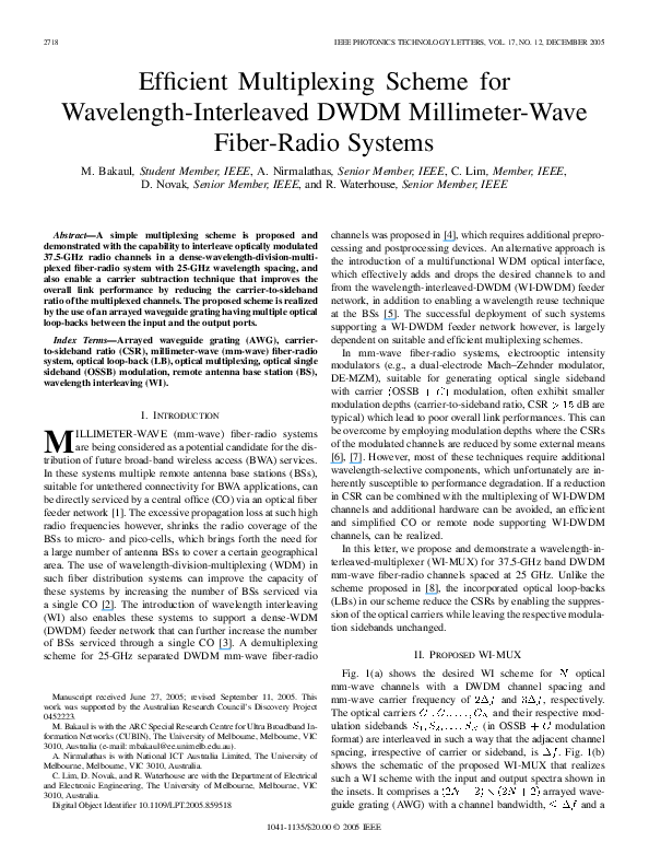 (PDF) Efficient multiplexing scheme for wavelength-interleaved DWDM ...
