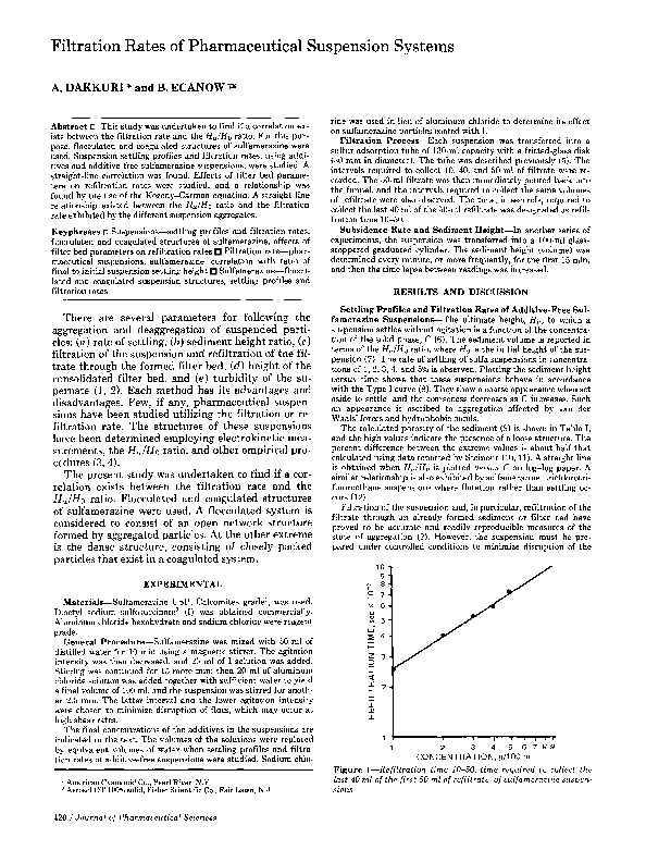 (PDF) Filtration rates of pharmaceutical suspension systems Adnan Dakkuri Academia.edu
