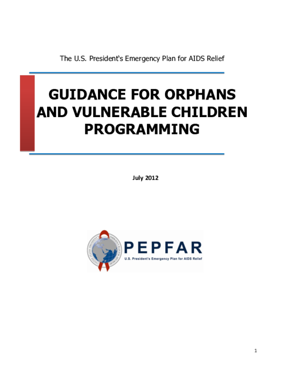 (PDF) GUIDANCE FOR ORPHANS AND VULNERABLE CHILDREN PROGRAMMING
