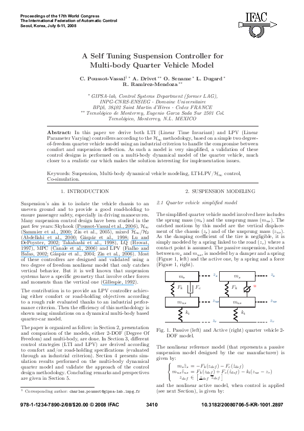 (PDF) A Self Tuning Suspension Controller for Multi-body Quarter ...