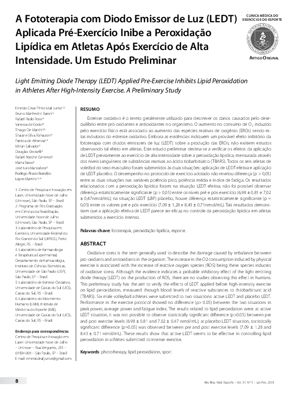 (PDF) Light emitting diode therapy (LEDT) applied pre-exercise inhibits ...