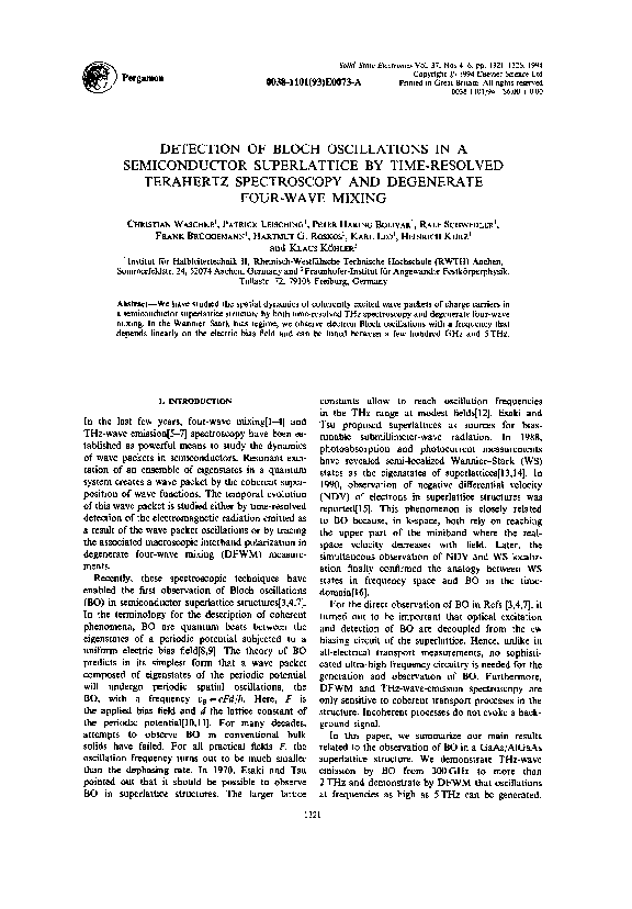 (PDF) Detection of Bloch oscillations in a semiconductor superlattice ...