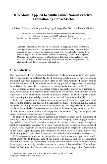 (PDF) ICA Model Applied to Multichannel Non-destructive Evaluation by ...