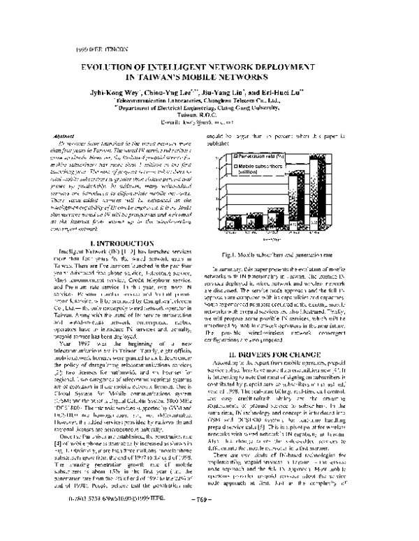 (PDF) Evolution of intelligent network deployment in Taiwan's mobile ...