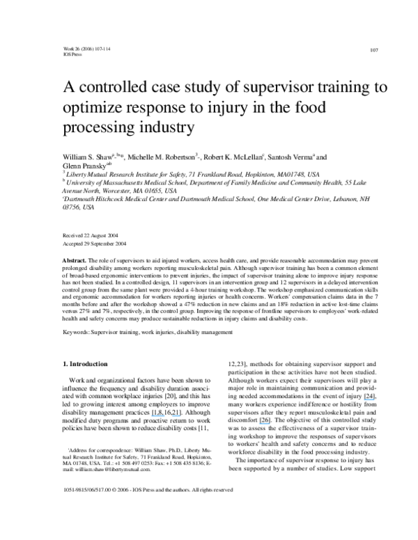 (PDF) A controlled case study of supervisor training to optimize ...