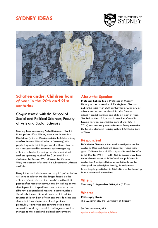 (PDF) SYDNEY IDEAS EVENT - Schattenkinder: Children Born of War in the ...