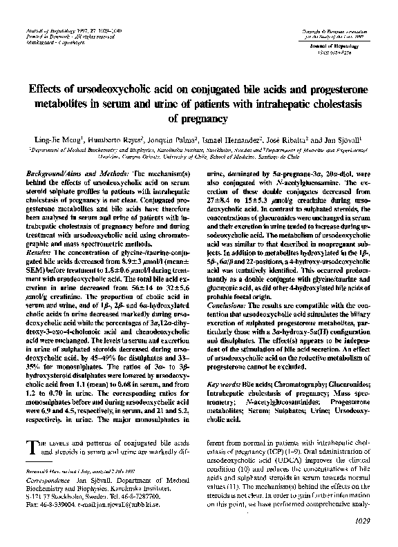 (PDF) Effects of ursodeoxycholic acid on conjugated bile acids and ...